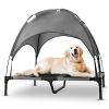 Outdoor Elevated Dog Bed Cooling Raised Pet Cot Canopy Shade Tent Pet Cooling Bed with Removable Canopy for Outside Yard Camping Beach