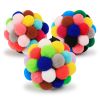 Cat Toy Balls with Bell 3PCS, Colorful Soft Fuzzy Balls Built-in Bell for Cats