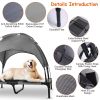 Outdoor Elevated Dog Bed Cooling Raised Pet Cot Canopy Shade Tent Pet Cooling Bed with Removable Canopy for Outside Yard Camping Beach