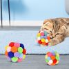 Cat Toy Balls with Bell 3PCS, Colorful Soft Fuzzy Balls Built-in Bell for Cats