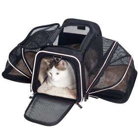 Outdoor dog portable handbag; 4 Sides Expandable Cat Carrier Bag with Removable Fleece Pad; Dog Carrier for Cats; Puppy and Small Dogs (colour: Small size)