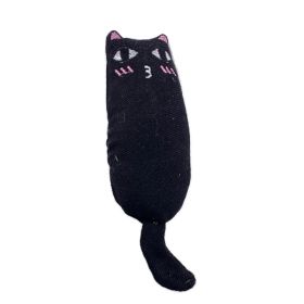 Cat Catnip Toys Playing Teeth Cleaning Plush Pillow Scratcher Pet Catnip Teeth Grinding Chew Toys (Color: black)