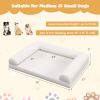 Egg-Foam Dog Crate Bed with 3-Side Bolster and Removable Washable Bed Cover