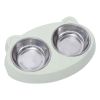 Pet Double Bowls, Stainless Steel Pet Food Bowl Water Bowl With No Spill Plastic Stand, Pet Feeding And Drinking Bowl For Indoor Cats And Dogs